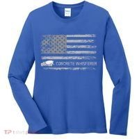 Concrete Finisher Concrete Whisperer American Flag Patriotic Women's Long Sleeve Shirt thumb 0