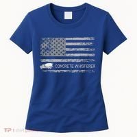 Concrete Finisher Concrete Whisperer American Flag Patriotic Women's T-Shirt thumb 0