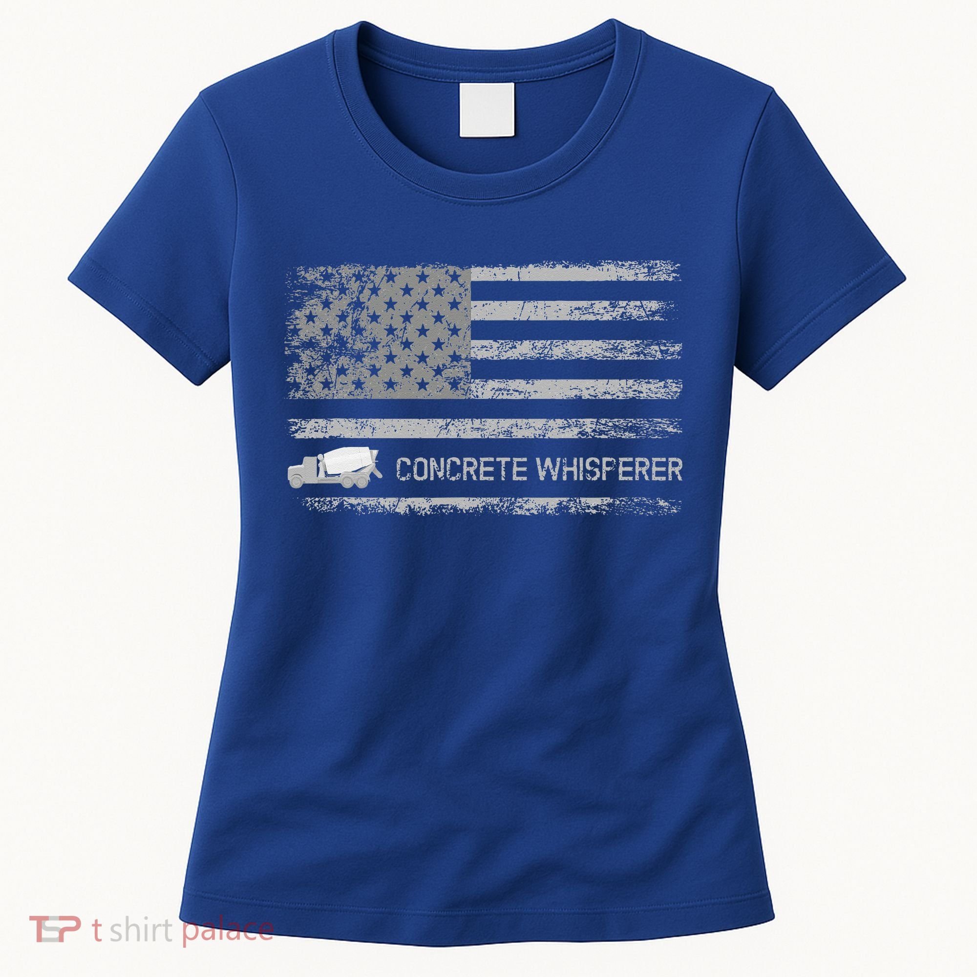Concrete Finisher Concrete Whisperer American Flag Patriotic Women's T-Shirt