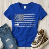 Concrete Finisher Concrete Whisperer American Flag Patriotic Women's T-Shirt thumb 3