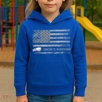 Concrete Finisher Concrete Whisperer American Flag Patriotic Kids Hoodie thumb 3
