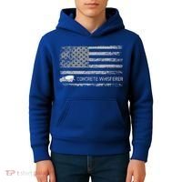 Concrete Finisher Concrete Whisperer American Flag Patriotic Kids Hoodie thumb 4