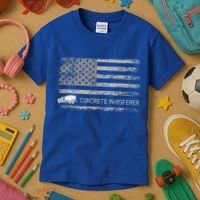 Concrete Finisher Concrete Whisperer American Flag Patriotic Kids T-Shirt thumb 3