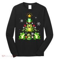 Cute frog Christmas Tree Lights Xmas Holidays Long Sleeve Shirt thumb 0