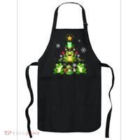 Cute frog Christmas Tree Lights Xmas Holidays Apron thumb 0