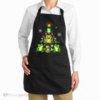 Cute frog Christmas Tree Lights Xmas Holidays Apron thumb 2