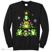 Cute frog Christmas Tree Lights Xmas Holidays Sweatshirt thumb 0