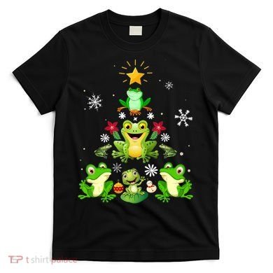 Cute frog Christmas Tree Lights Xmas Holidays T-Shirt