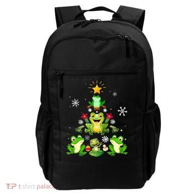 Cute frog Christmas Tree Lights Xmas Holidays Backpack