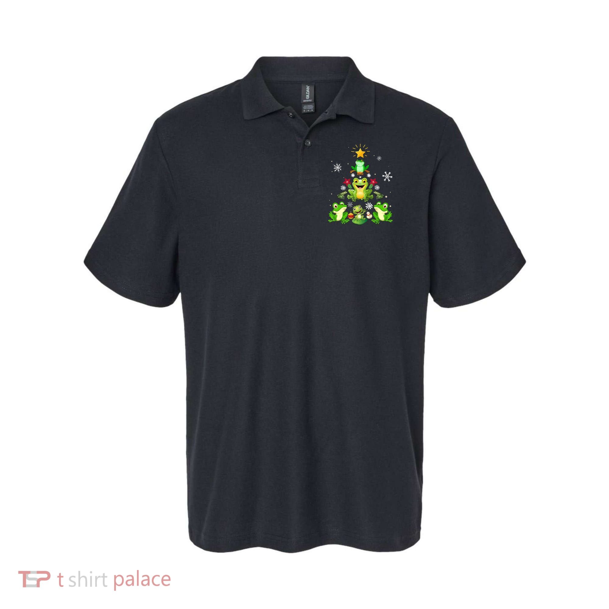 Cute frog Christmas Tree Lights Xmas Holidays Polo