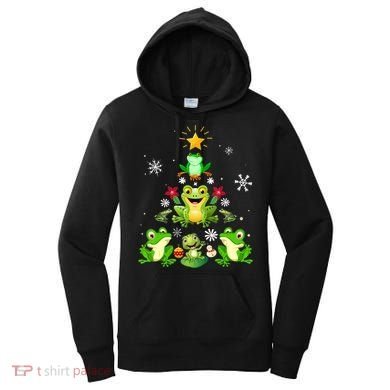Cute frog Christmas Tree Lights Xmas Holidays Women's Hoodie