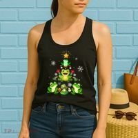 Cute frog Christmas Tree Lights Xmas Holidays Women's Tank Top thumb 2