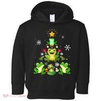 Cute frog Christmas Tree Lights Xmas Holidays Toddler Hoodie thumb 0