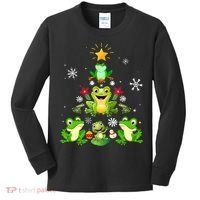 Cute frog Christmas Tree Lights Xmas Holidays Kids Long Sleeve Shirt thumb 0