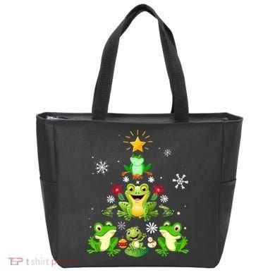 Cute frog Christmas Tree Lights Xmas Holidays Tote Bag