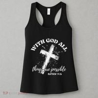 Christian Faith Cross Jesus With God All Things Are Possible Women's Tank Top thumb 3