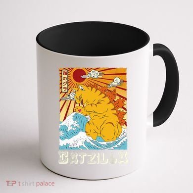 Catzilla Funny Cat Design, Funny Cat Cloth, Cat Lovers Coffee Mug back