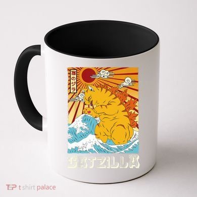 Catzilla Funny Cat Design, Funny Cat Cloth, Cat Lovers Coffee Mug