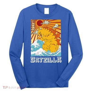 Catzilla Funny Cat Design, Funny Cat Cloth, Cat Lovers Long Sleeve Shirt