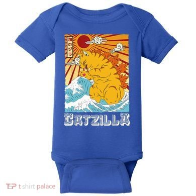 Catzilla Funny Cat Design, Funny Cat Cloth, Cat Lovers Baby Bodysuit