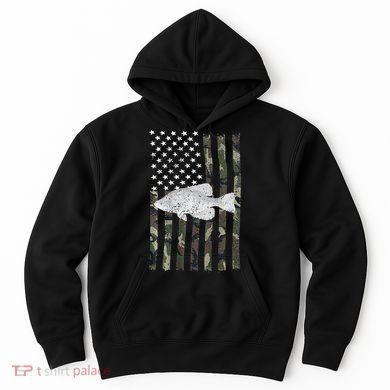 Crappie Fishing Camo Flag (On Back) Hoodie