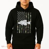 Crappie Fishing Camo Flag (On Back) Hoodie thumb 2