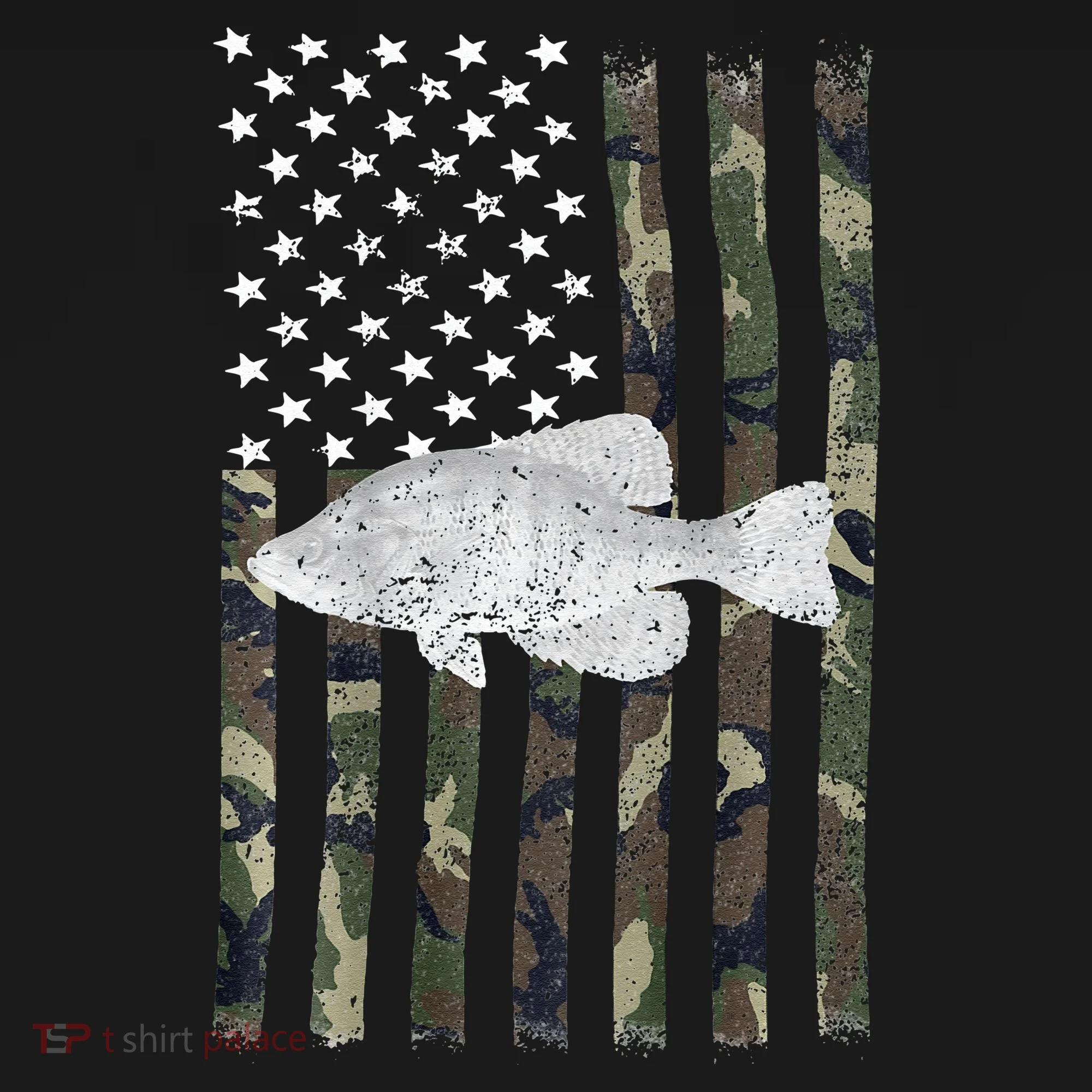 Crappie Fishing Camo Flag (On Back) Hoodie