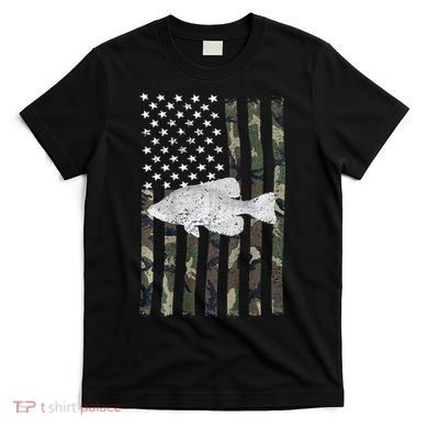Crappie Fishing Camo Flag (On Back) T-Shirt