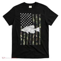 Crappie Fishing Camo Flag (On Back) T-Shirt thumb 0