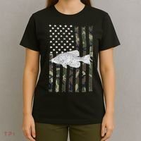 Crappie Fishing Camo Flag (On Back) T-Shirt thumb 4