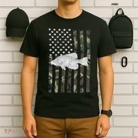 Crappie Fishing Camo Flag (On Back) T-Shirt thumb 6