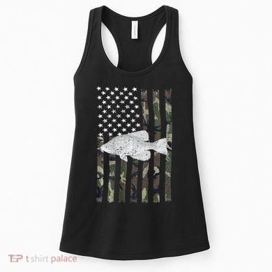 Crappie Fishing Camo Flag (On Back) Women's Tank Top