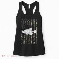 Crappie Fishing Camo Flag (On Back) Women's Tank Top thumb 0