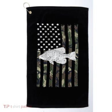 Crappie Fishing Camo Flag (On Back) Golf Towel