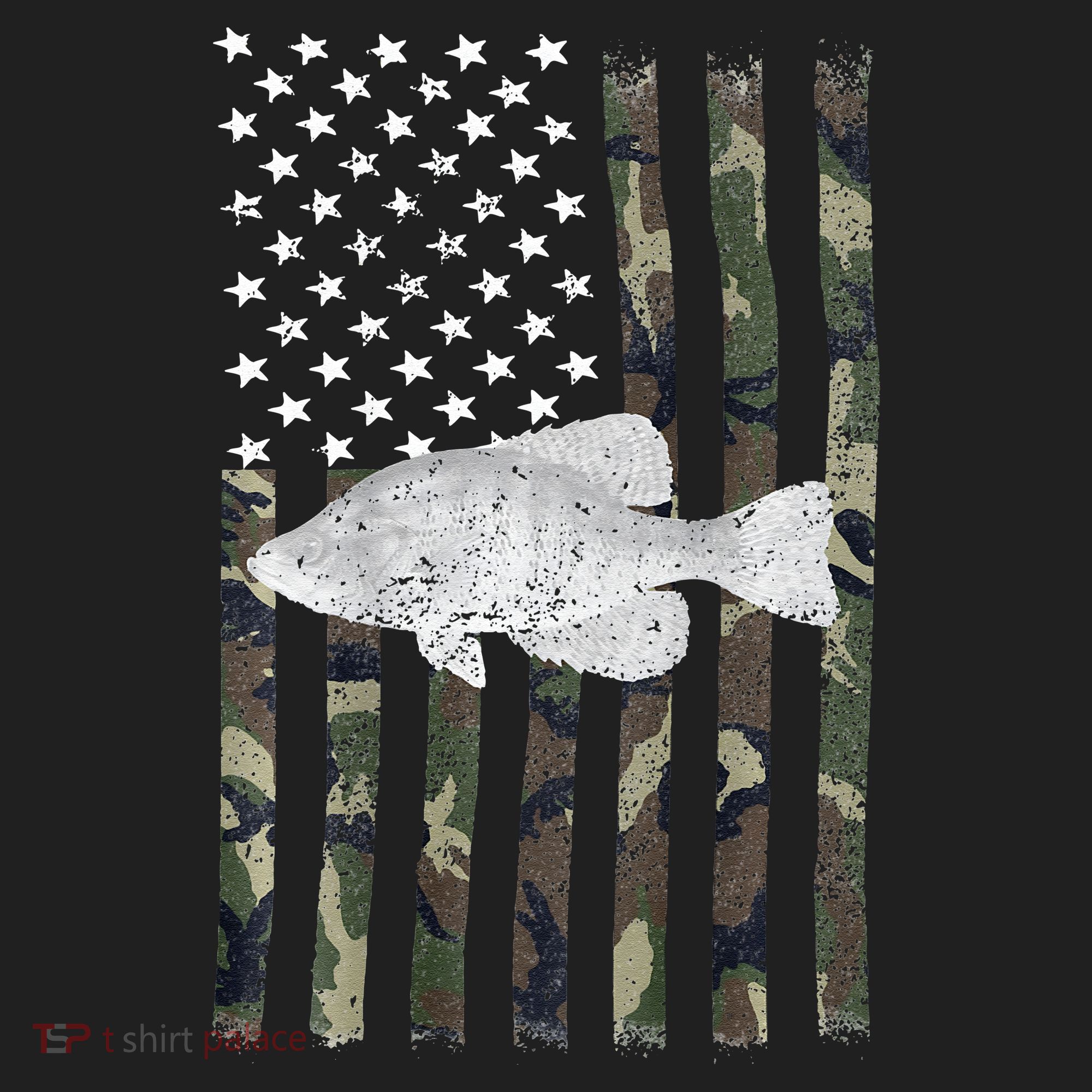 Crappie Fishing Camo Flag (On Back) Golf Towel