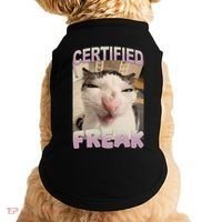 Certified Freak Cat Meme Funny Pet Humor Doggie Tank thumb 0