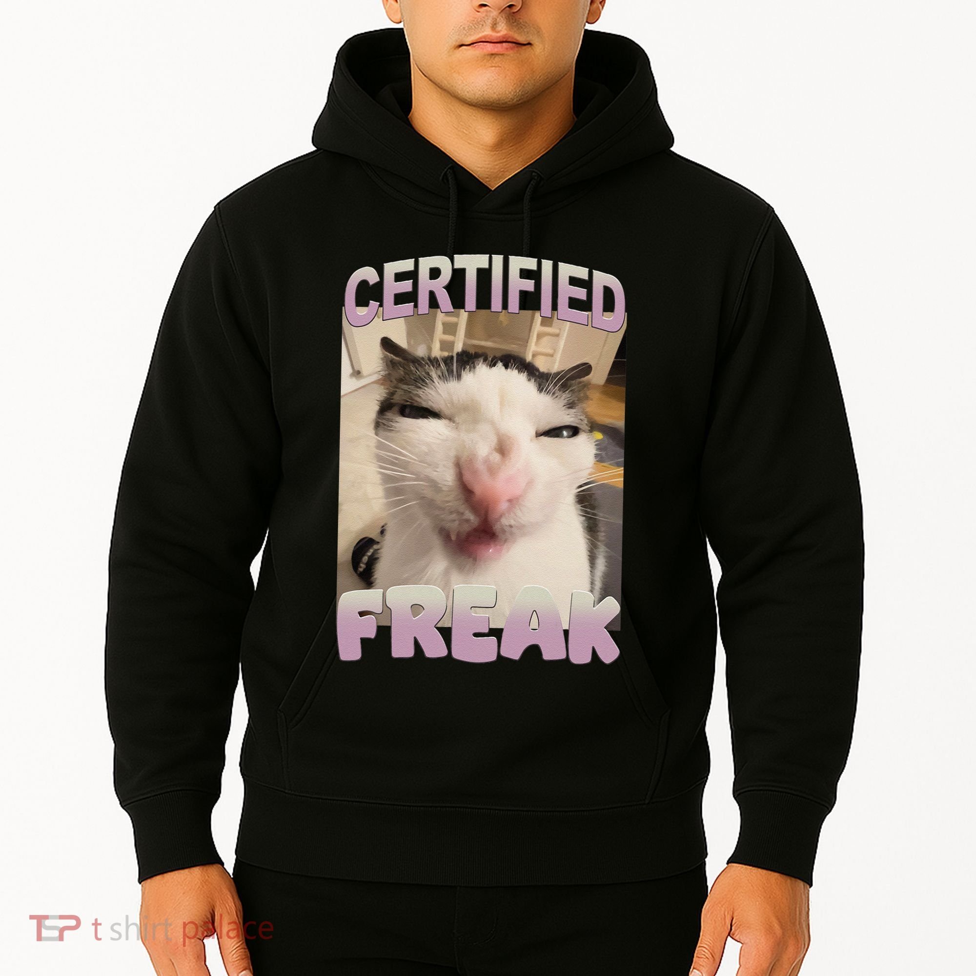 Certified Freak Cat Meme Funny Pet Humor Hoodie