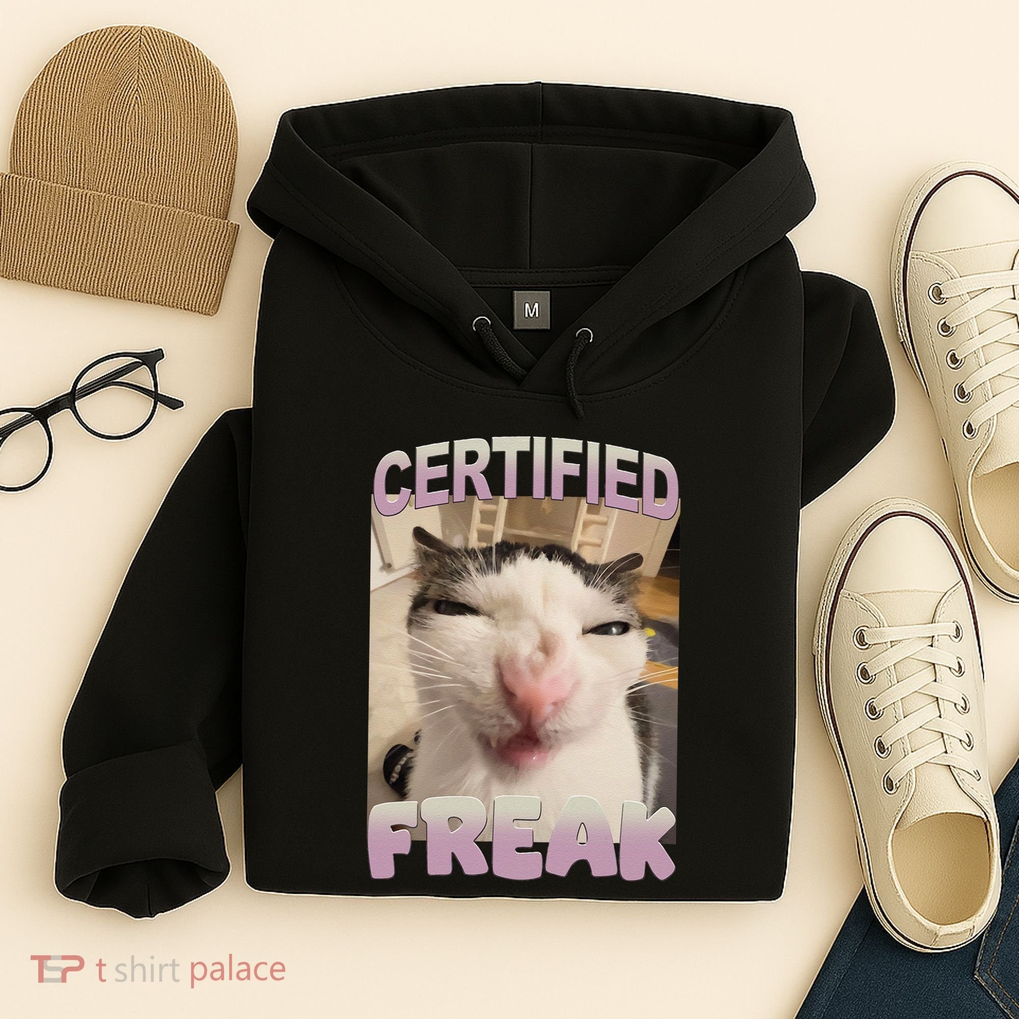 Certified Freak Cat Meme Funny Pet Humor Hoodie