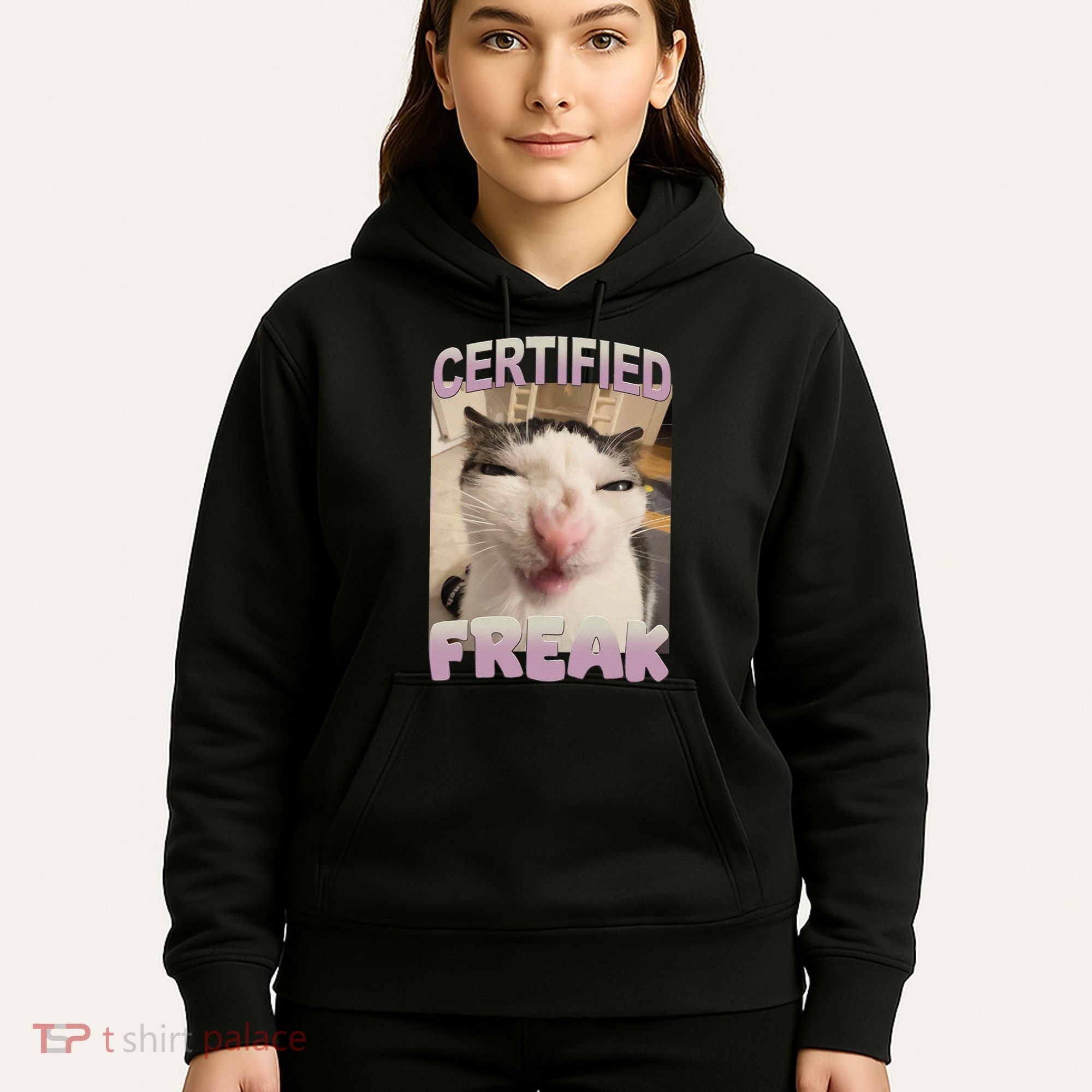 Certified Freak Cat Meme Funny Pet Humor Hoodie