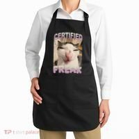 Certified Freak Cat Meme Funny Pet Humor Apron thumb 2