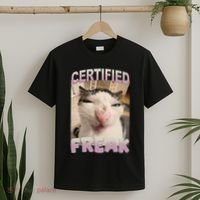 Certified Freak Cat Meme Funny Pet Humor T-Shirt thumb 2