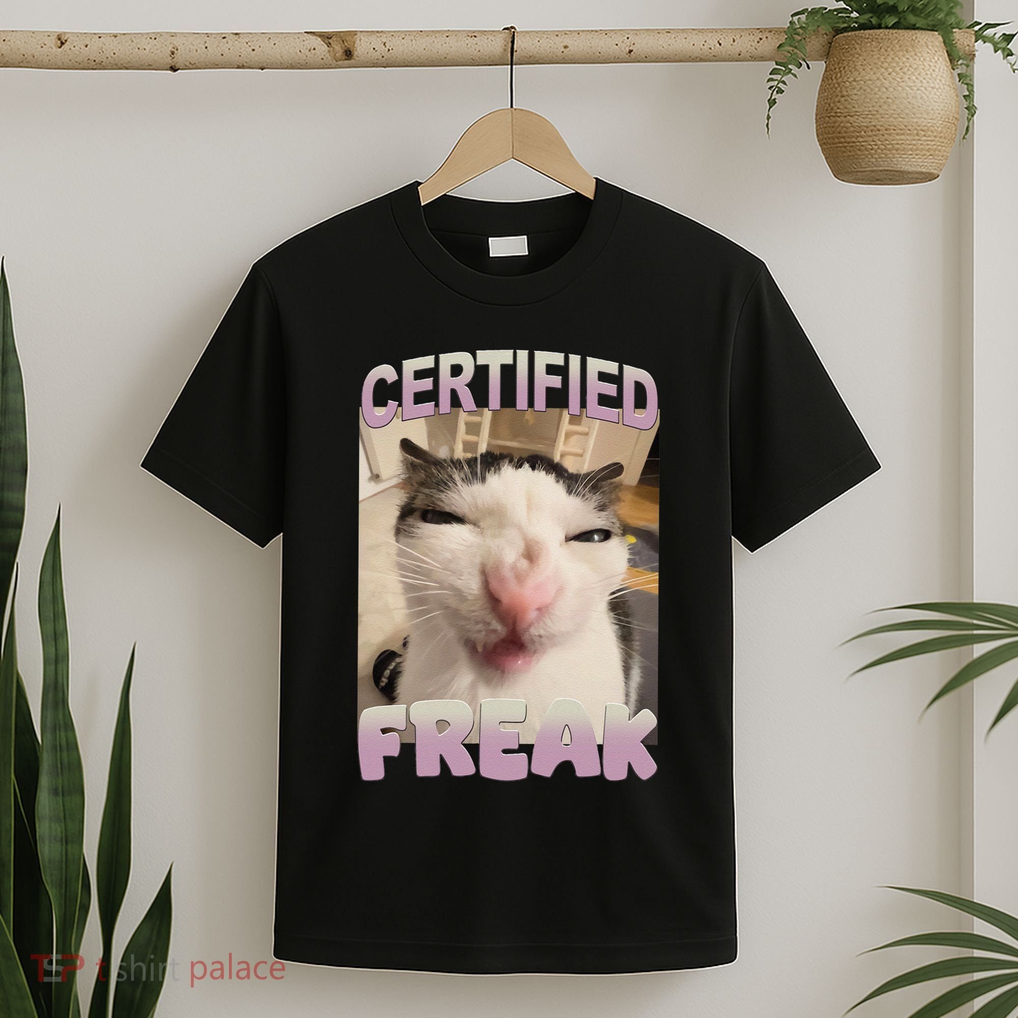 Certified Freak Cat Meme Funny Pet Humor T-Shirt