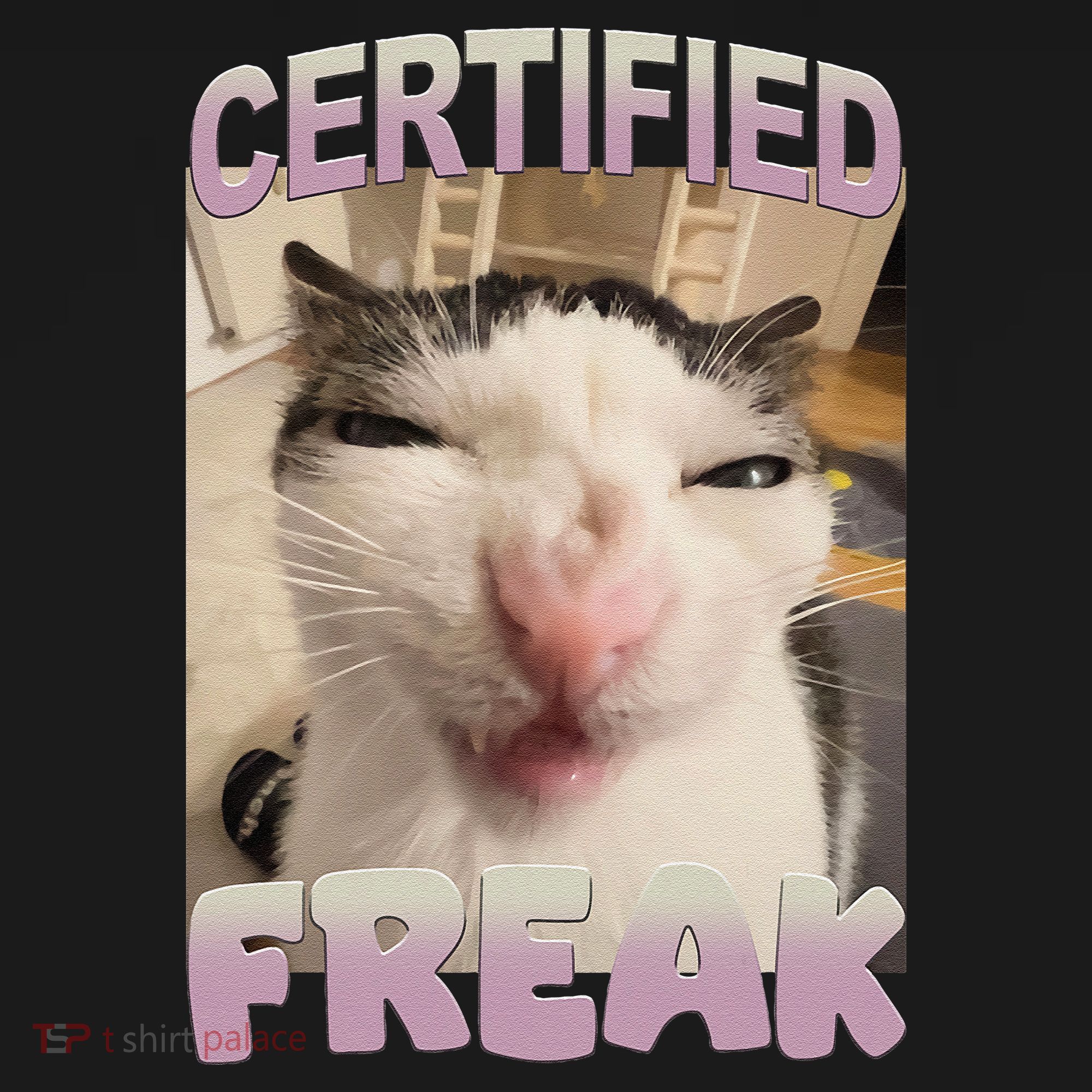 Certified Freak Cat Meme Funny Pet Humor Bucket Hat
