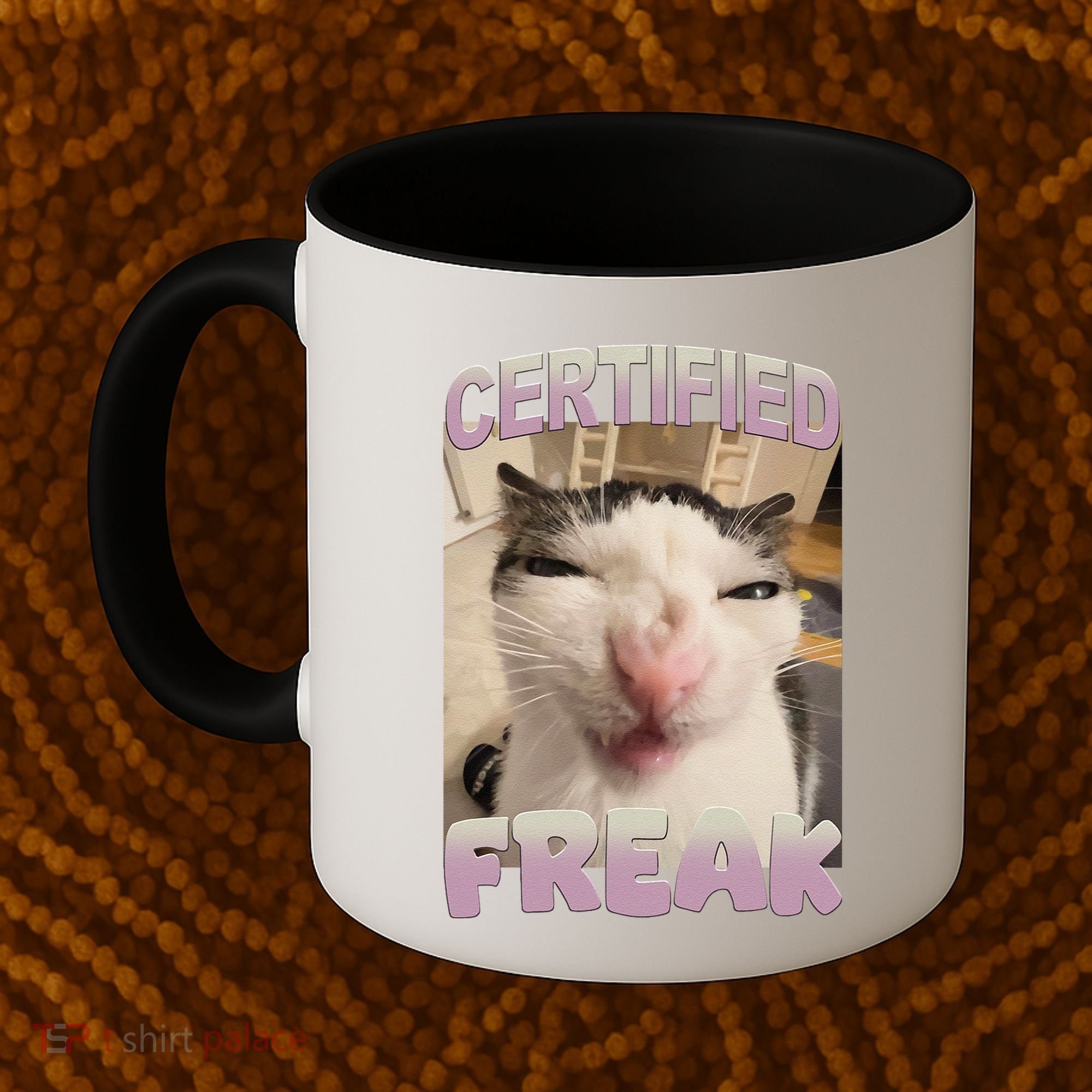 Certified Freak Cat Meme Funny Pet Humor Coffee Mug