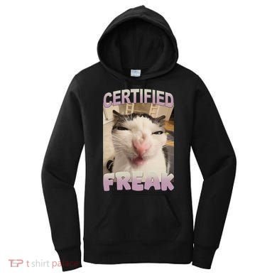 Certified Freak Cat Meme Funny Pet Humor Women's Hoodie