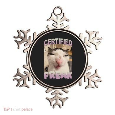 Certified Freak Cat Meme Funny Pet Humor Ornament
