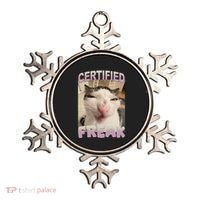 Certified Freak Cat Meme Funny Pet Humor Ornament thumb 0