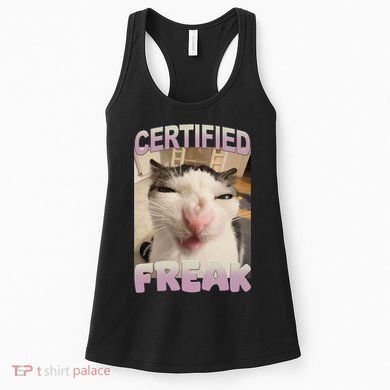 Certified Freak Cat Meme Funny Pet Humor Women's Tank Top