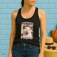 Certified Freak Cat Meme Funny Pet Humor Women's Tank Top thumb 2