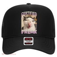 Certified Freak Cat Meme Funny Pet Humor Hat thumb 0